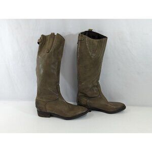 Sam Edelman Knee High Leather Boots Zip-Up Low Heel Women's US Size 9.5